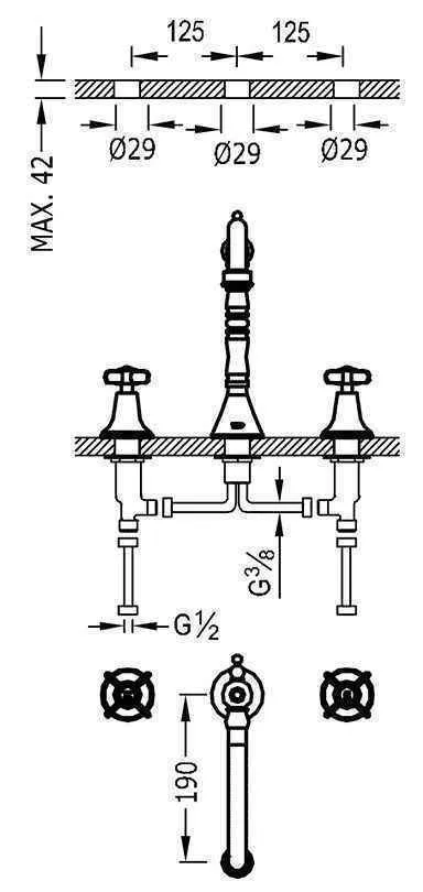 Змішувачі на раковину Tres Clasic 24210501OR