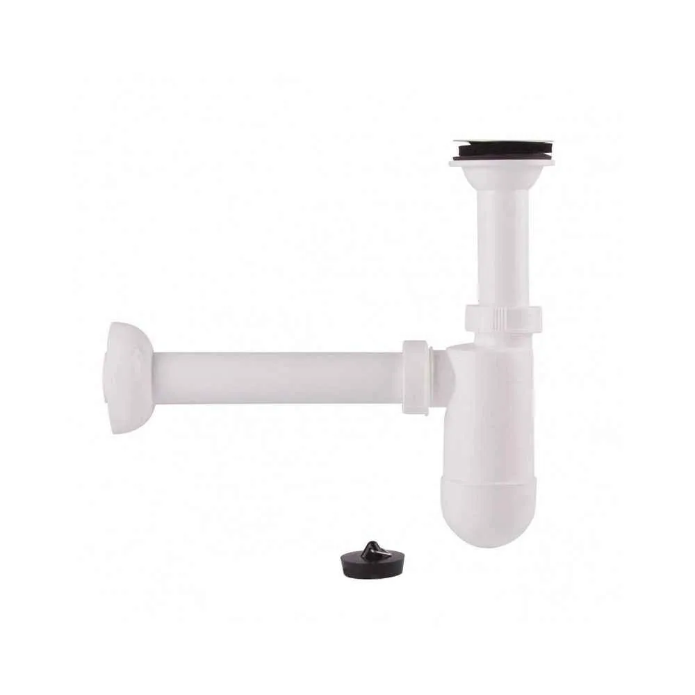 Сифон для умивальника пластмасовий з пробкою Sanit 31.001.00.0000