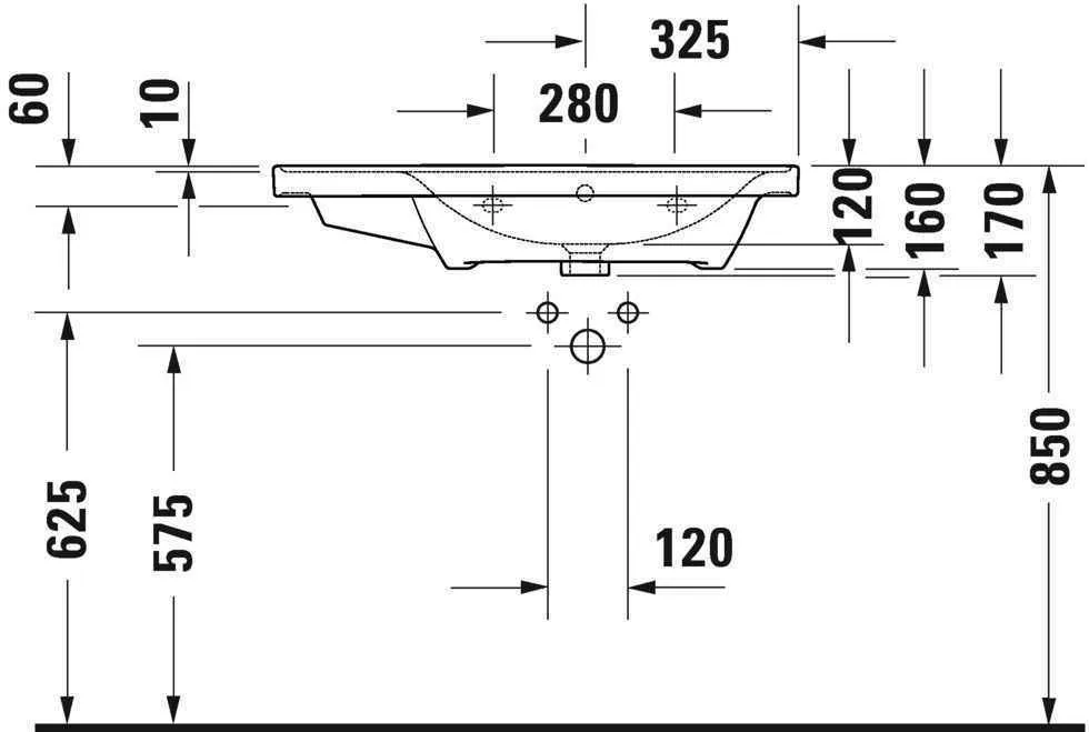 Умивальник Duravit D-Neo (асиметричний) 2370800060