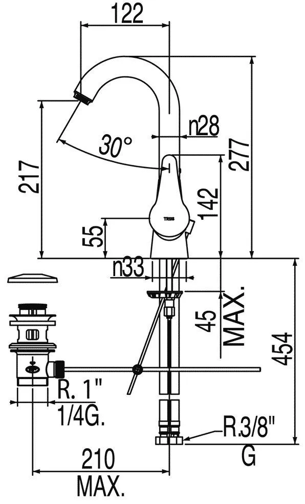 Смеситель для раковины Eco - Tres