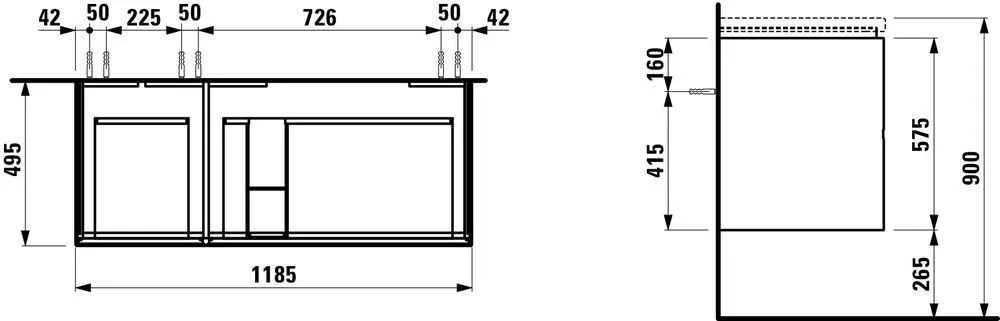 Тумба під умивальник Laufen Palomba H4073041802201