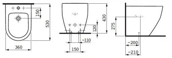 Биде напольное Laufen PRO
