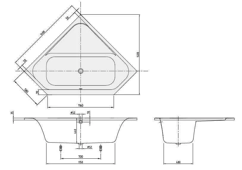 Ванна Villeroy and Boch Loop&Friends UBA140LFS3V-96