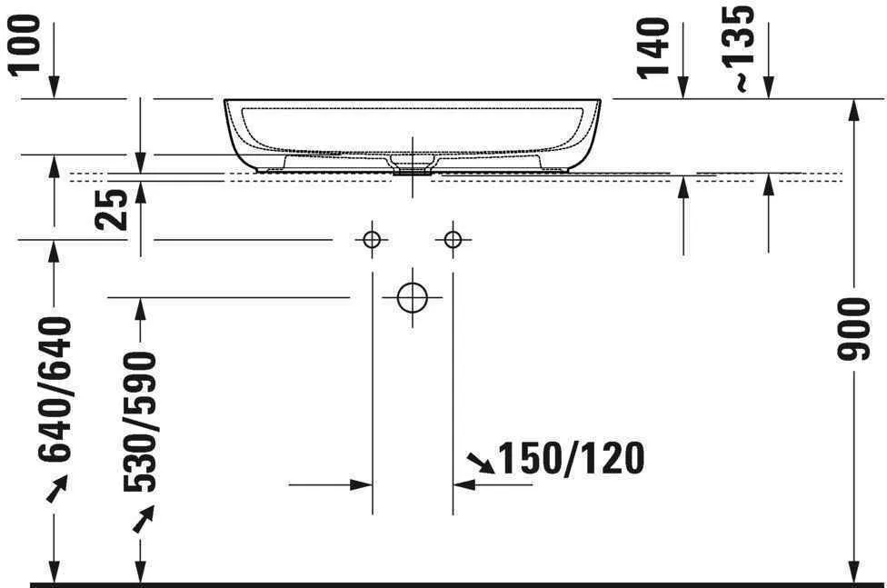 Умивальник на стільницю Duravit Luv 0380700000