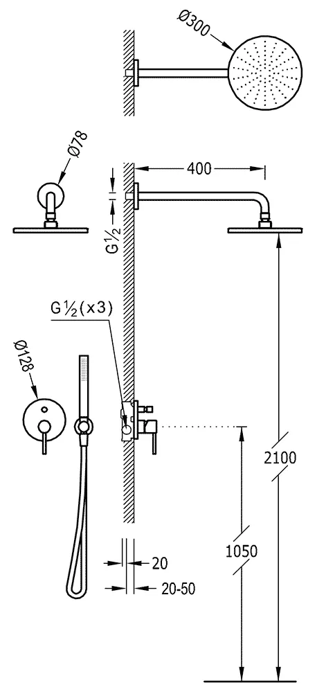 Душова система Tres Study 26298091OM