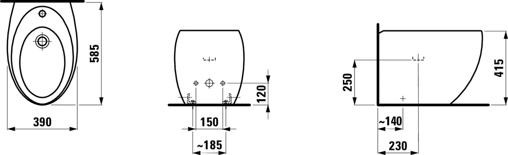 Биде напольное Laufen ILBAGNOALESSI One