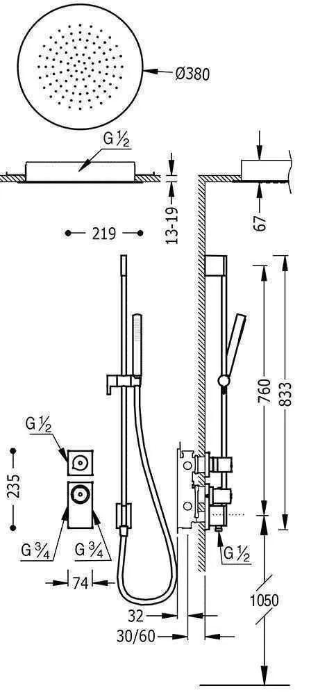 Душова система Tres Block System 20635203AC