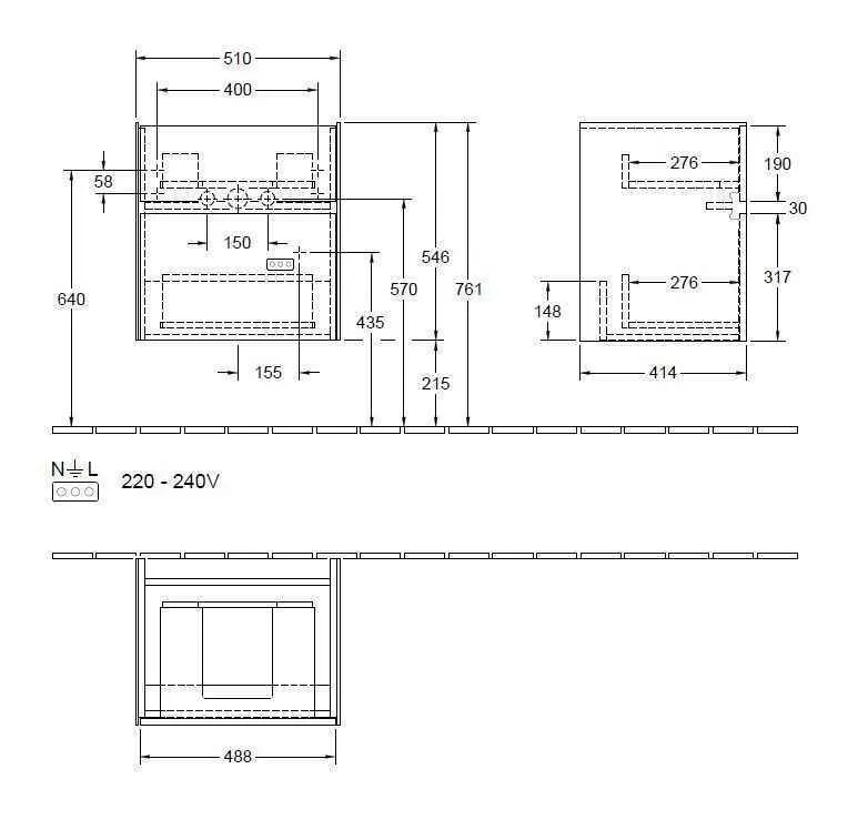 Тумба для умивальника Collaro Villeroy and Boch C00700VG