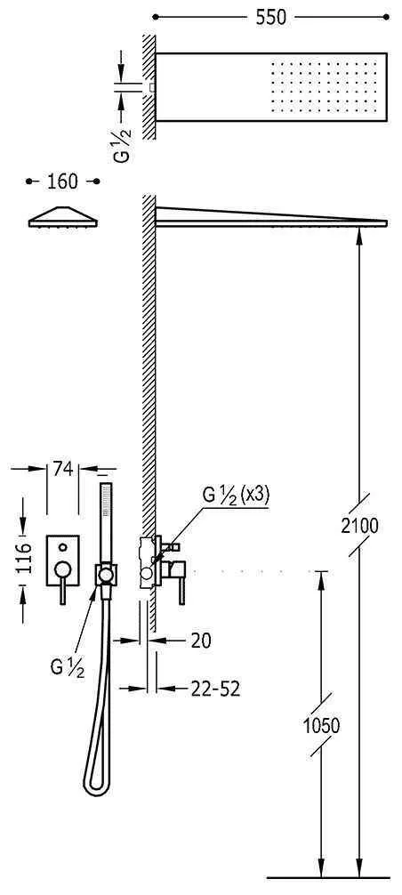 Душевая система Tres Max 06251601