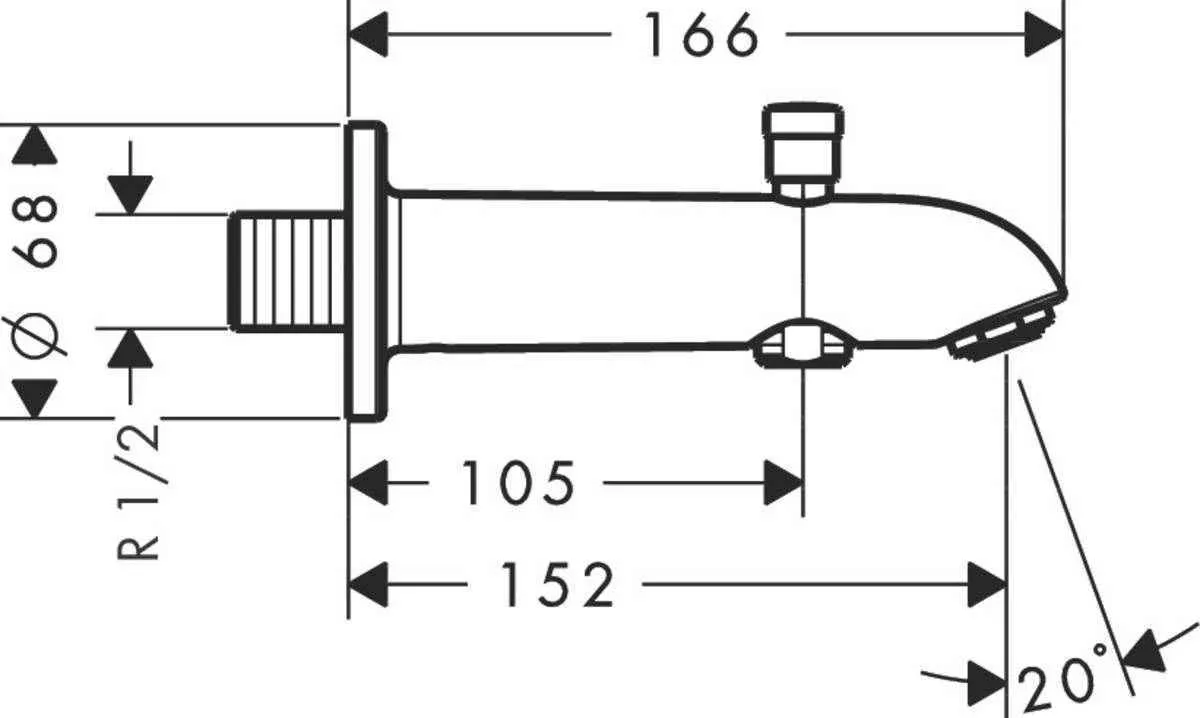 Вилив для ванни Hansgrohe 13423000