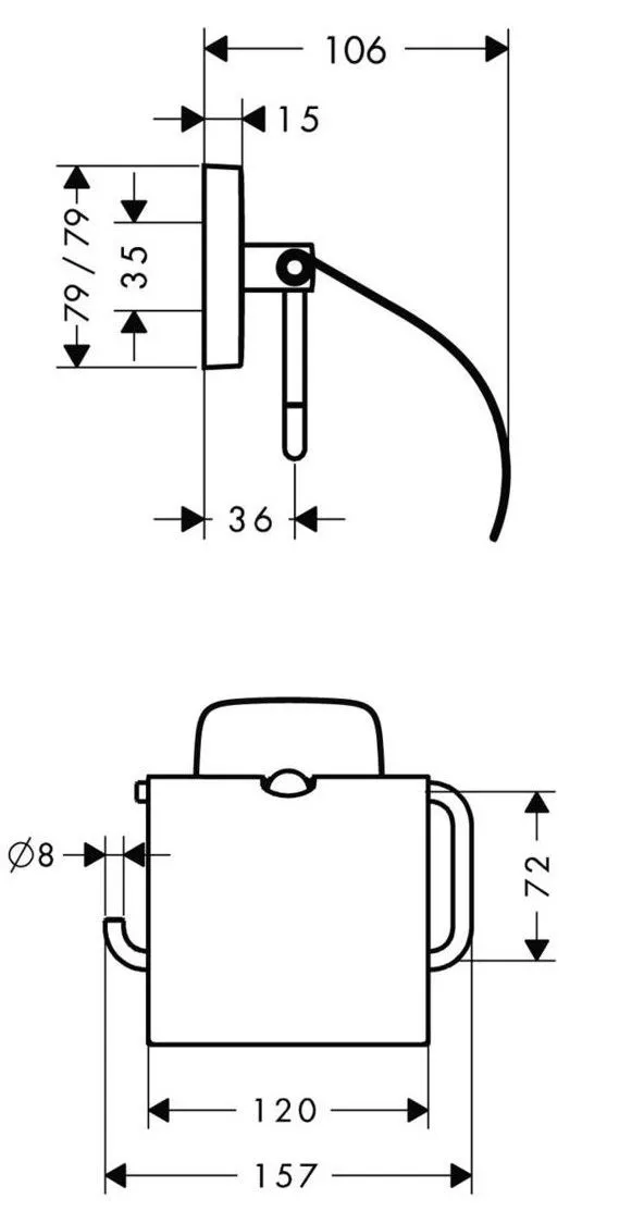 Держатель для туалетной бумаги Hansgrohe PuraVida 41508000