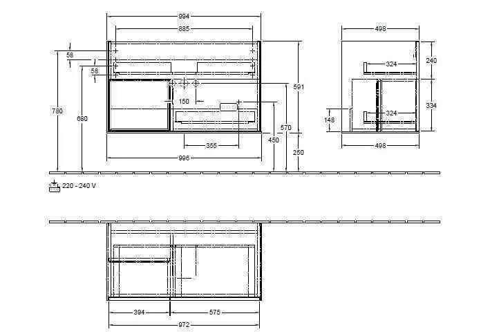 Тумба для умивальника Finion Villeroy and Boch G030PDPD