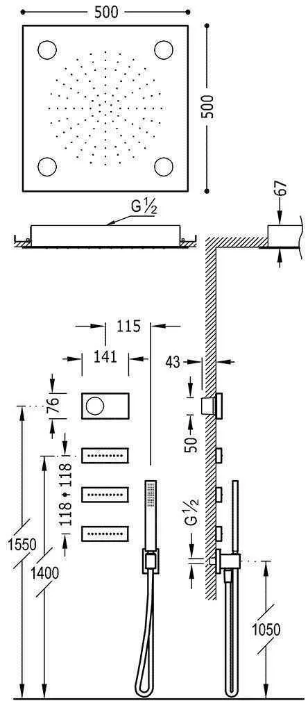 Душова система Tres Shower Technology 09288310