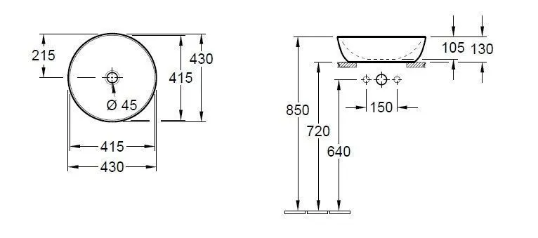 Раковина на столешницу Villeroy and Boch Artis 417943BCS8