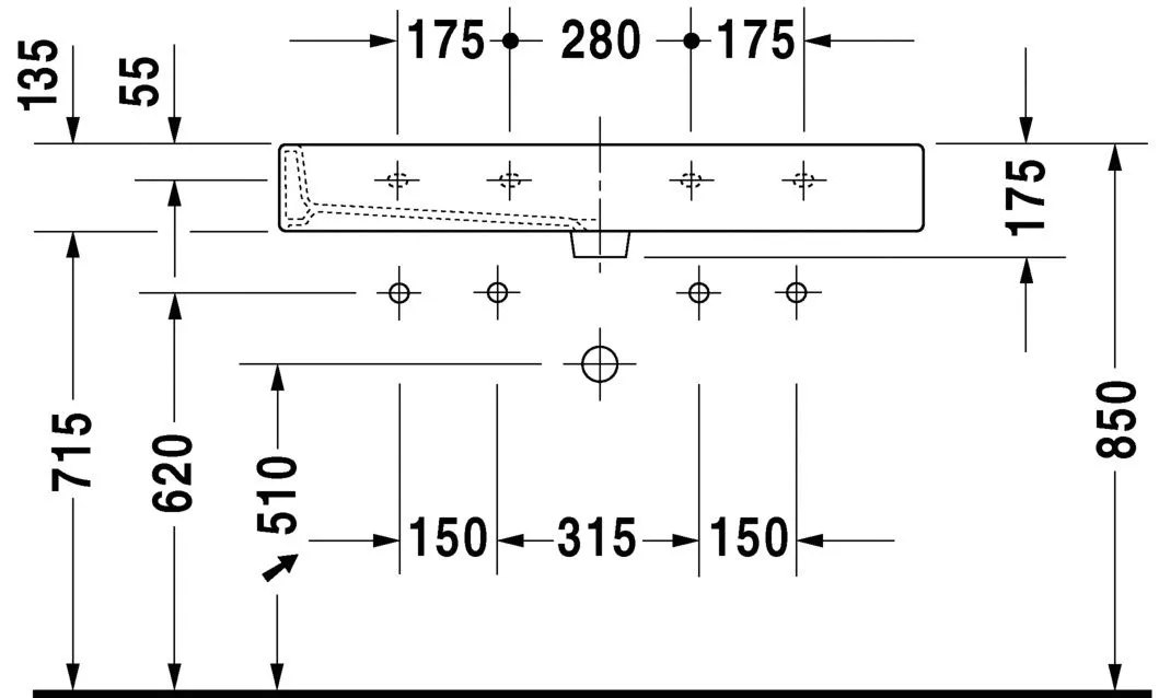 Умывальник Duravit Vero Air 0454100024
