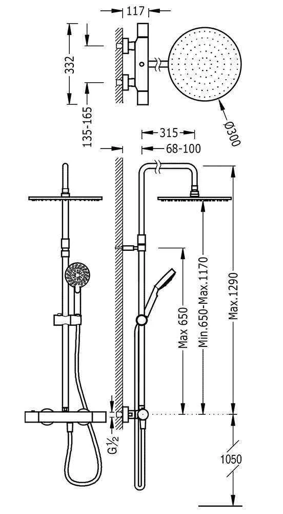Душевая система Tres 06121001