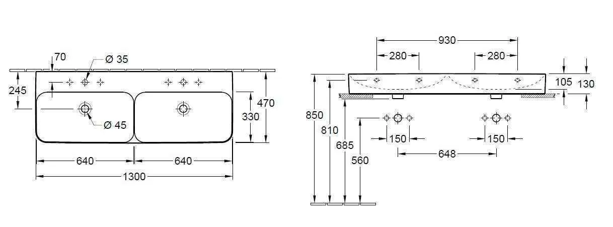 Умивальник на стільницю Finion Villeroy & Boch 4139DGRW