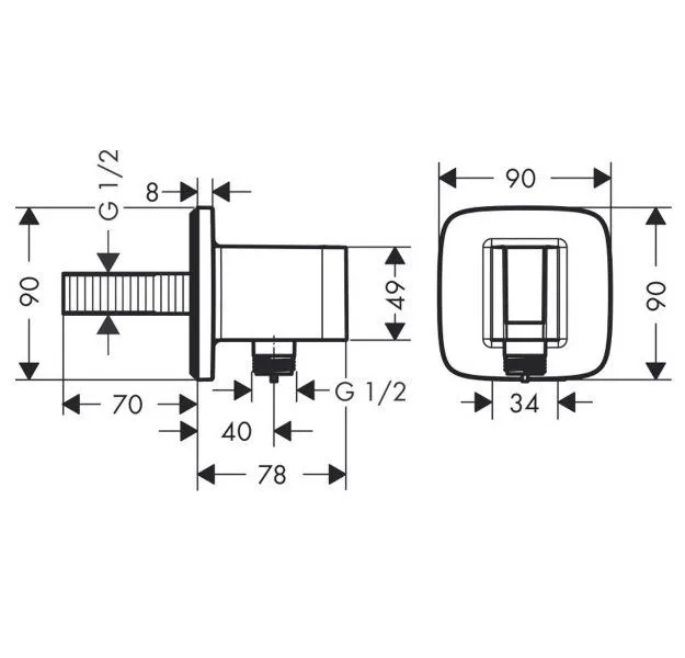 Держатель со шланговым подключением Hansgrohe Fixfit E 26485000