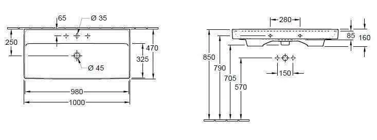 Підвісний умивальник Villeroy and Boch Collaro 4A33A2RW