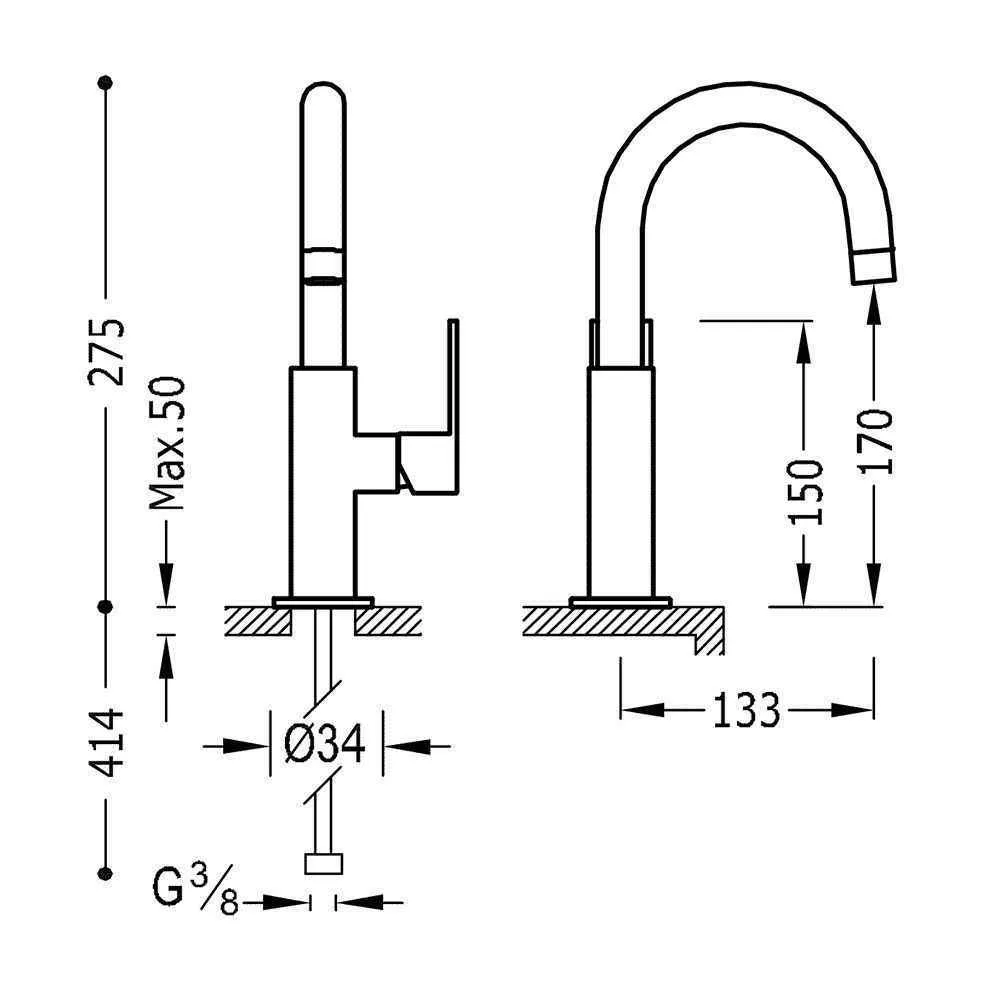 Змішувачі на раковину Tres Loft 20020504