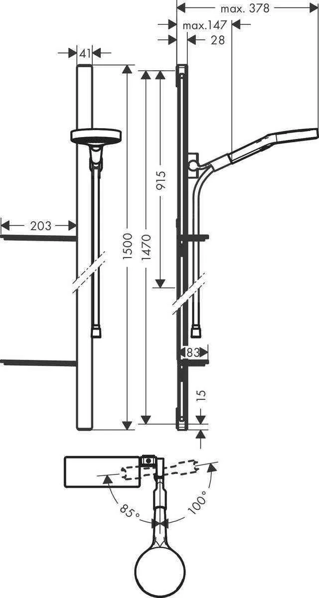 Душовий набір Hansgrohe Rainfinity 130/1500 3jet 27674000