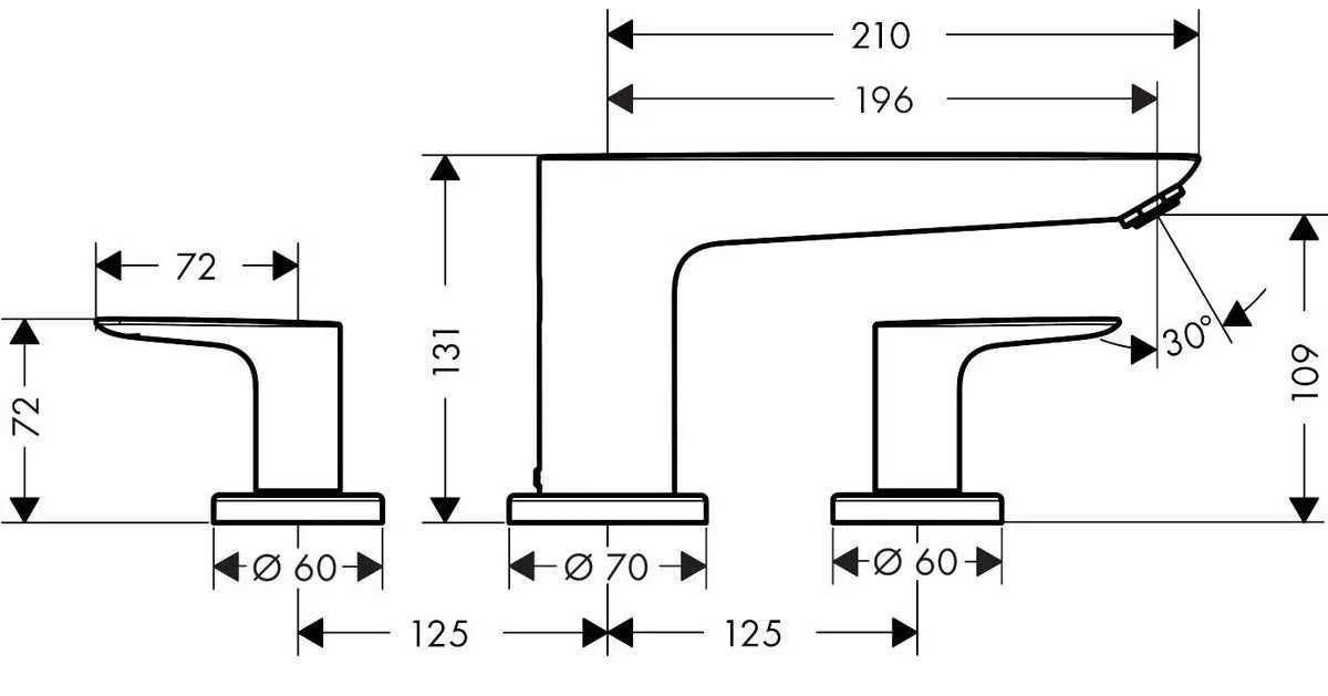 Змішувач в борт ванни Hansgrohe Talis E 71747000