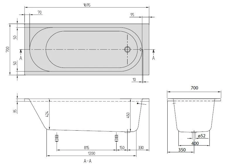 Ванна Villeroy and Boch O. Novo UBA177CAS2V-01