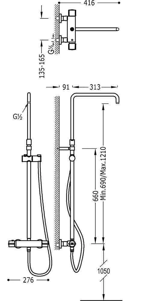 Душевая система Tres 9049501