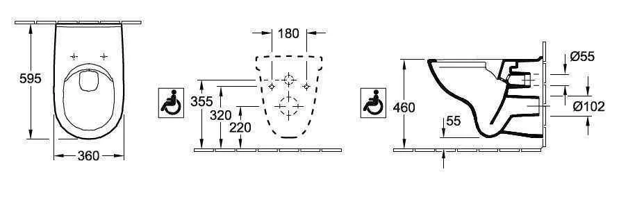 Унітаз Villeroy and Boch O. Novo Vita (для людей з обмеженими можливостями) 4695R0T2
