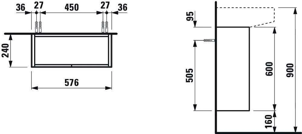 Тумба під умивальник Laufen Sonar H4054830340411