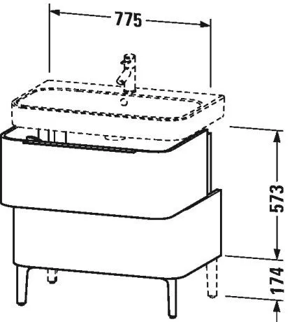 Тумба Happy D.2 Duravit 775 x 480 мм (без раковины)  H2637301313