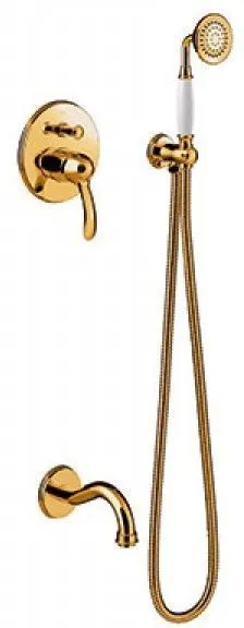 Набор: смеситель - душевой комплект - излив Tres Clasic 24218005OR