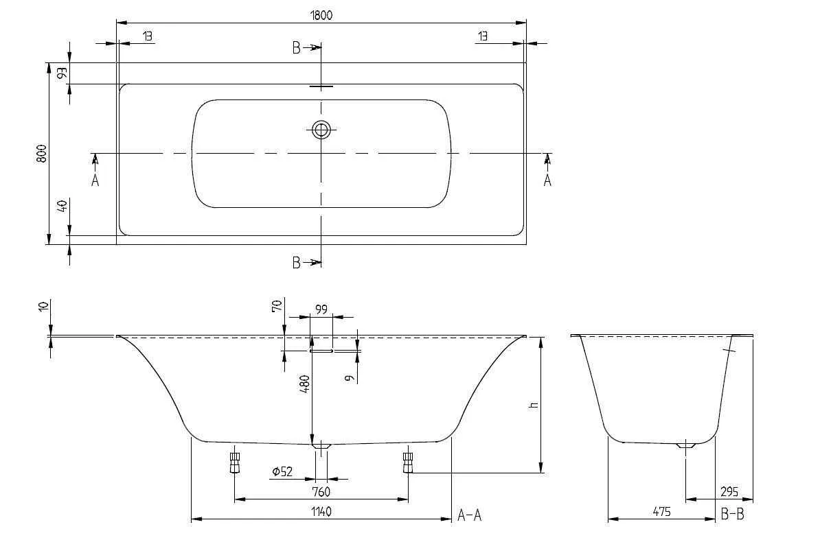 Ванна Villeroy and Boch Subway 3.0 UBQ180SBW2DV-01