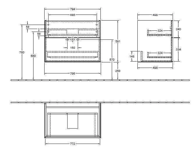 Тумба для умивальника Finion Villeroy and Boch G01000GM