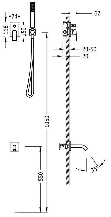 Душевая система Tres Project 21118003NM