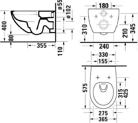 Architec Унітаз підвісний Rimless в комплекті з кришкою, антрацит матовий