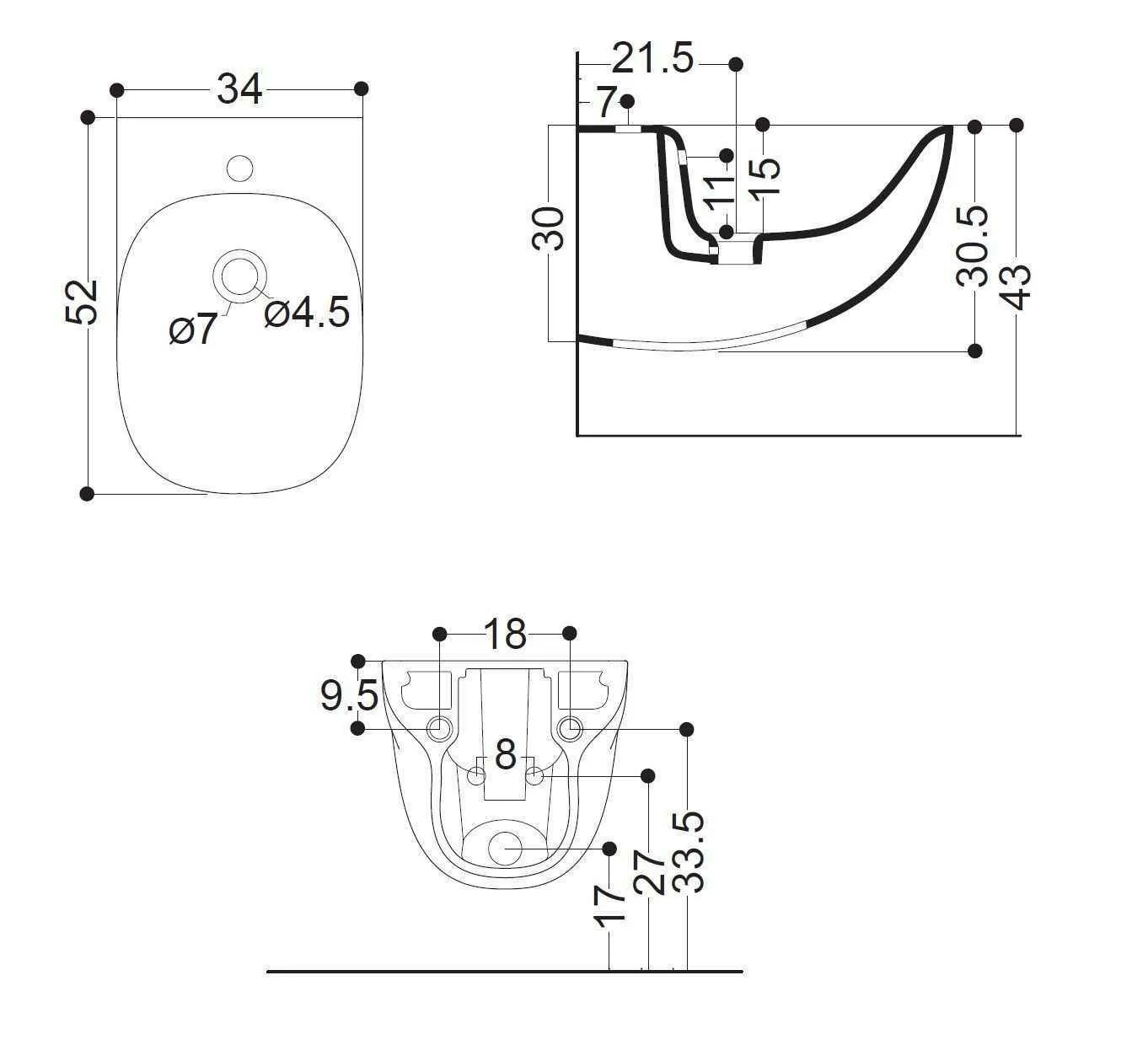 Біде підвісне Wild AXA 3002001