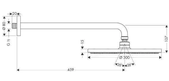 Верхній душ Hansgrohe Raindance S Ø300 1jet 27492000