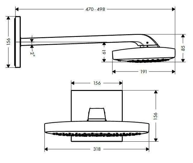 Верхній душ Hansgrohe Raindance Select E 318 Х 191 3jet 26468400