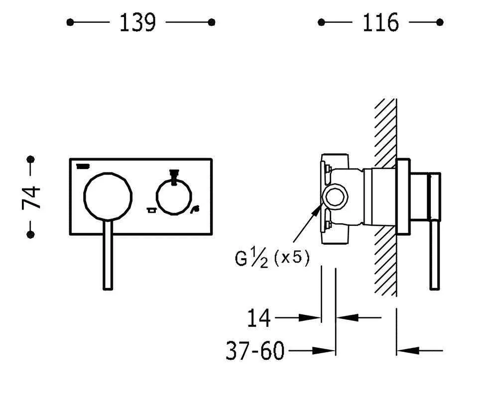 Змішувач для душа Mono-Term 21027399NM