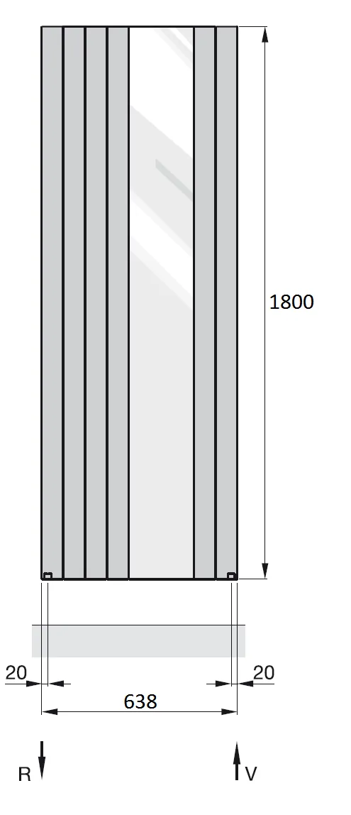 Рушникосушка Zehnder Nova Mirror Полотенцесушитель Zehnder Nova Mirror NVM 180-6