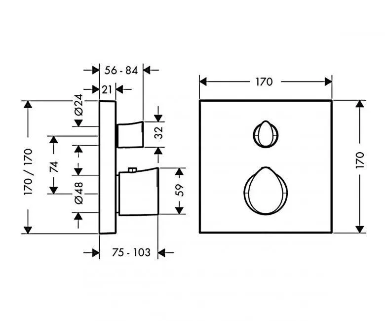 Термостат Starck Axor 12715000 (центральный) 12715000