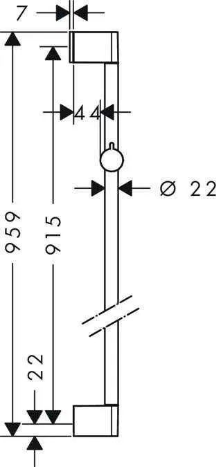 Душова штанга Croma 90 см Hansgrohe Unica 26506000