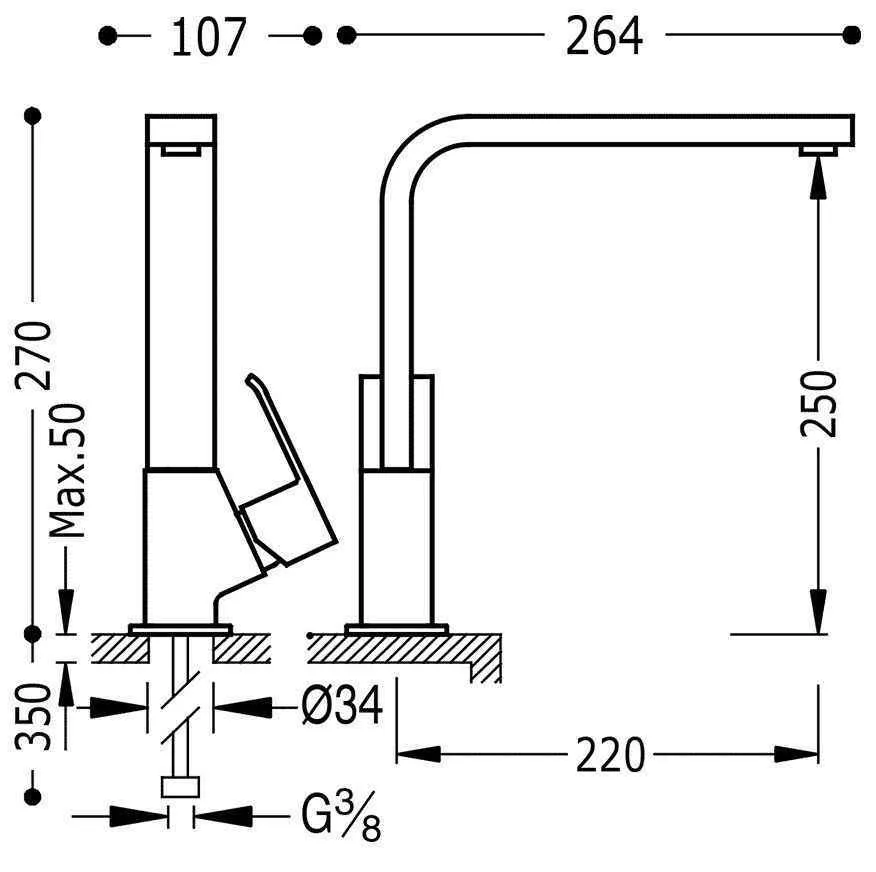 Змішувач на кухню Tres 50644003