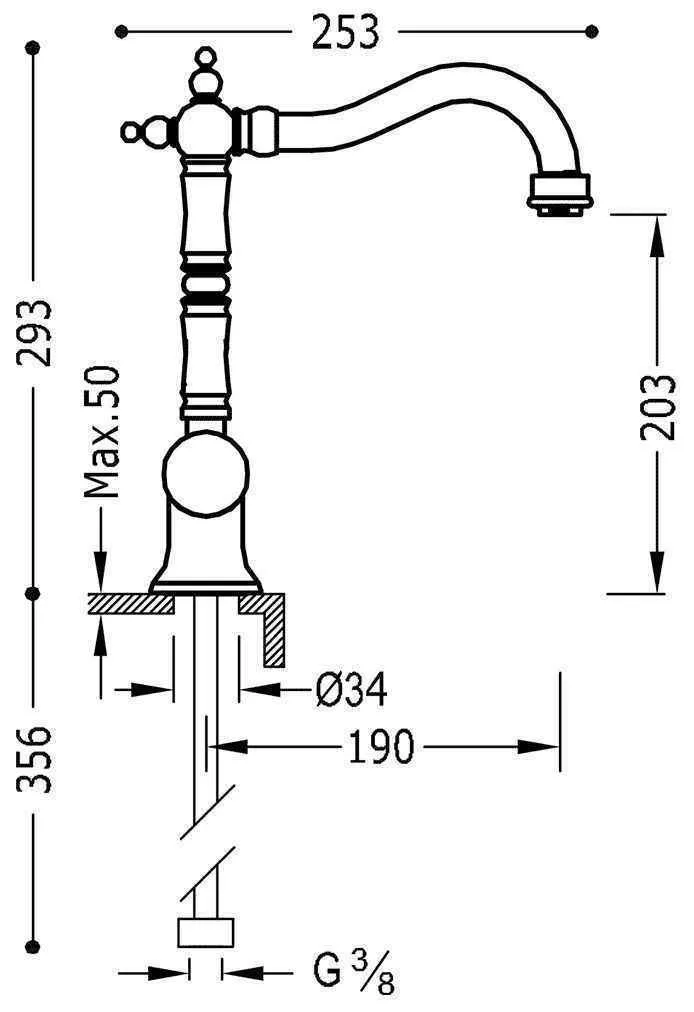 Змішувачі на раковину Tres Clasic 24210801OR
