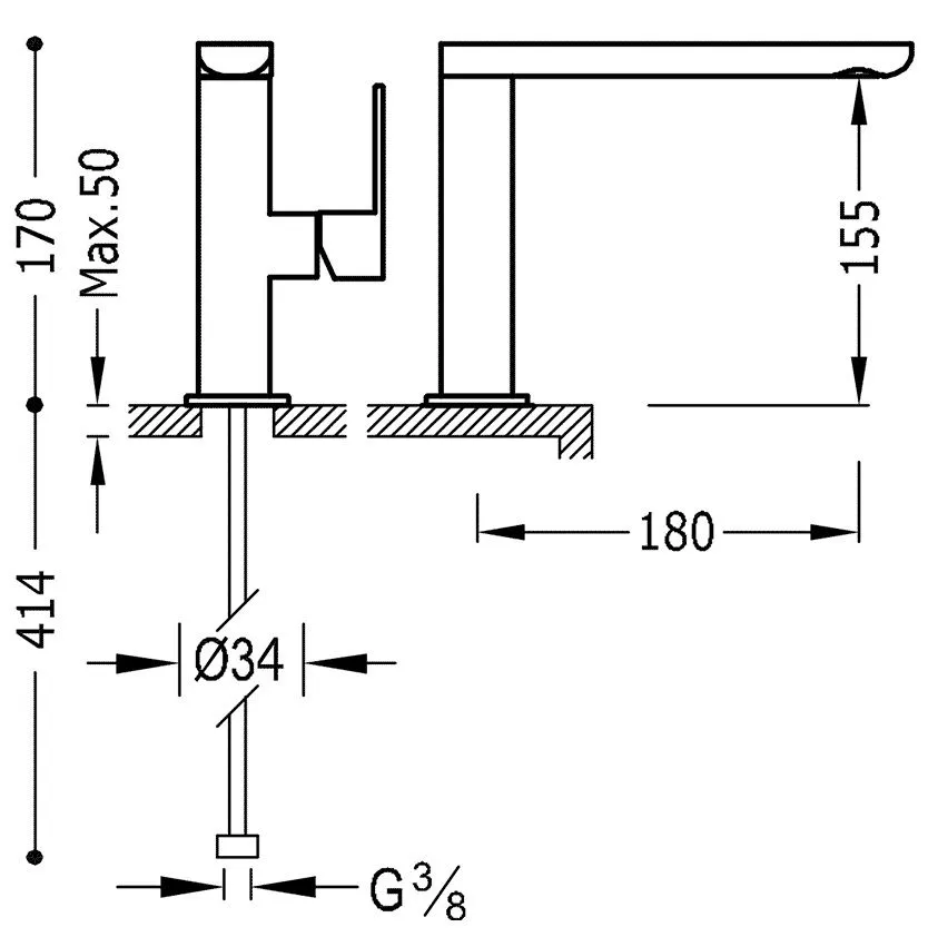 Смесители на раковину Tres Loft 20020501OM