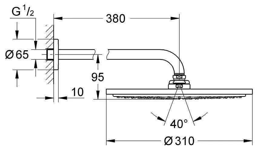 Верхній душз власником Grohe Cosmopolitan 26066DC0