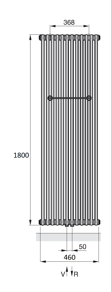 Рушникосушка Zehnder Charleston Bar Полотенцесушитель Zehnder Charleston Bar CPV 2180-10