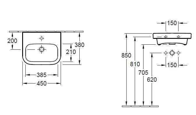 Підвісний умивальник Villeroy and Boch Architectura 43734601