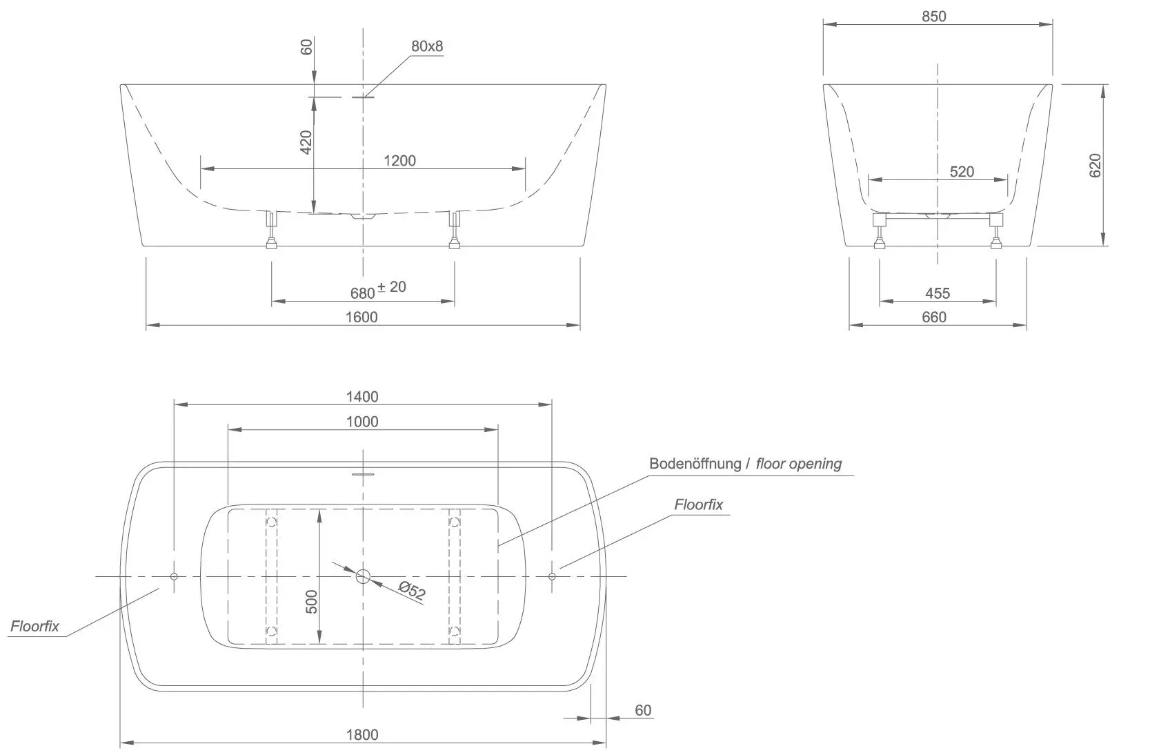 Акрилова окремостояча ванна Cosy cosy 0100 279 Белый-глянцевый
